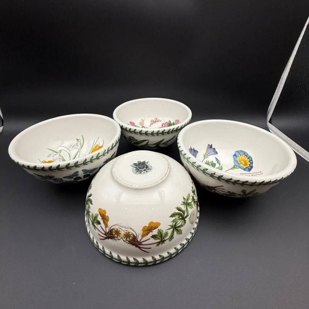 Portmeirion Botanic Garden Stacking Bowls Set of 4 Cereal Dessert Oatmeal 5.5in
